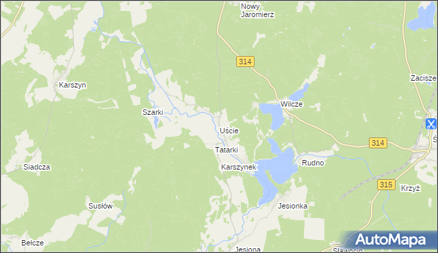 mapa Uście, Uście na mapie Targeo