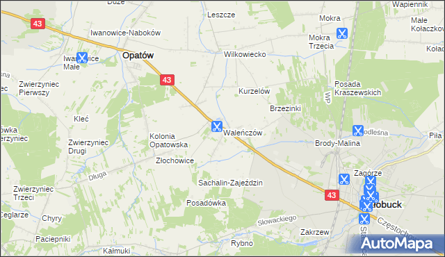 mapa Waleńczów, Waleńczów na mapie Targeo