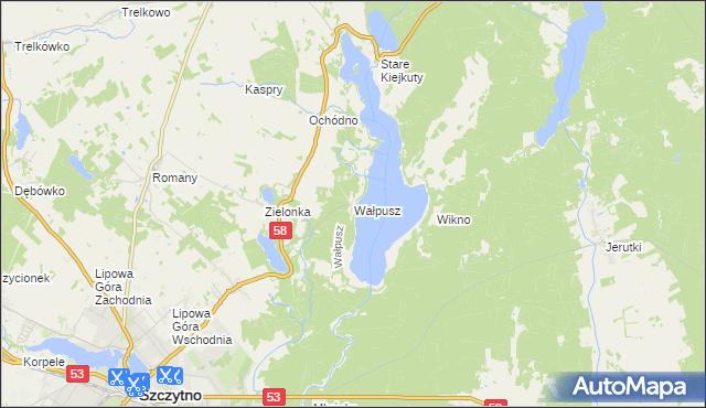 mapa Wałpusz, Wałpusz na mapie Targeo