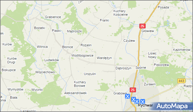 mapa Wardężyn, Wardężyn na mapie Targeo