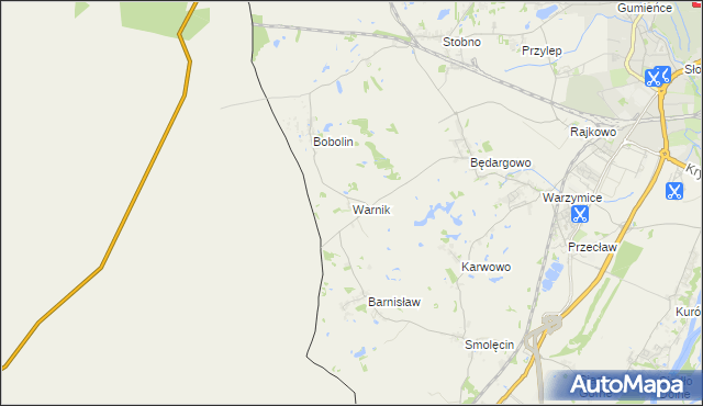 mapa Warnik, Warnik na mapie Targeo