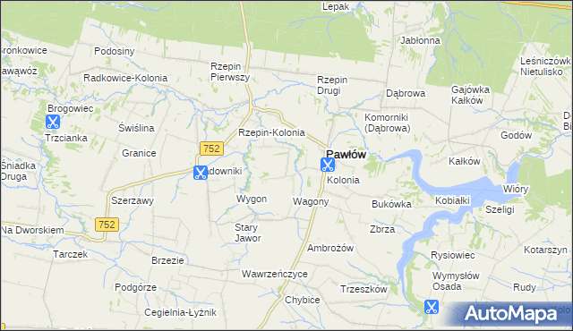 mapa Warszówek, Warszówek na mapie Targeo