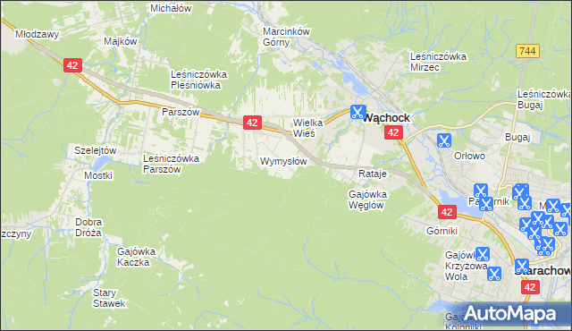 mapa Węglów, Węglów na mapie Targeo