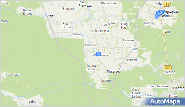 mapa Węglowice, Węglowice na mapie Targeo