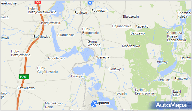 mapa Wenecja gmina Żnin, Wenecja gmina Żnin na mapie Targeo