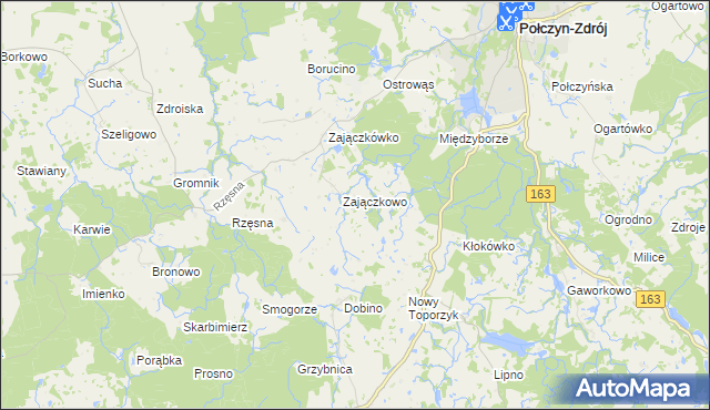 mapa Widów gmina Połczyn-Zdrój, Widów gmina Połczyn-Zdrój na mapie Targeo