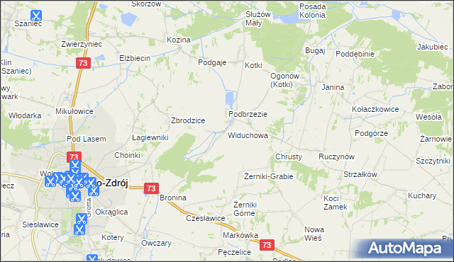 mapa Widuchowa gmina Busko-Zdrój, Widuchowa gmina Busko-Zdrój na mapie Targeo