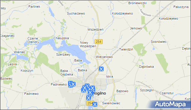 mapa Wiecanowo, Wiecanowo na mapie Targeo