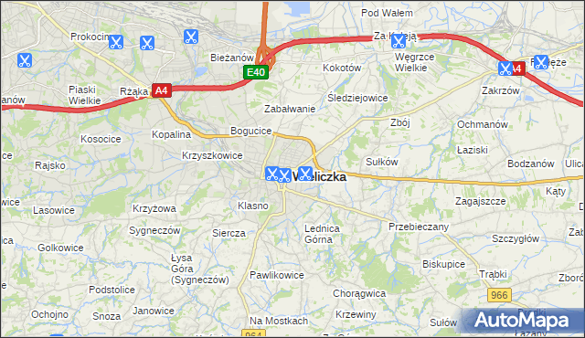 mapa Wieliczka, Wieliczka na mapie Targeo