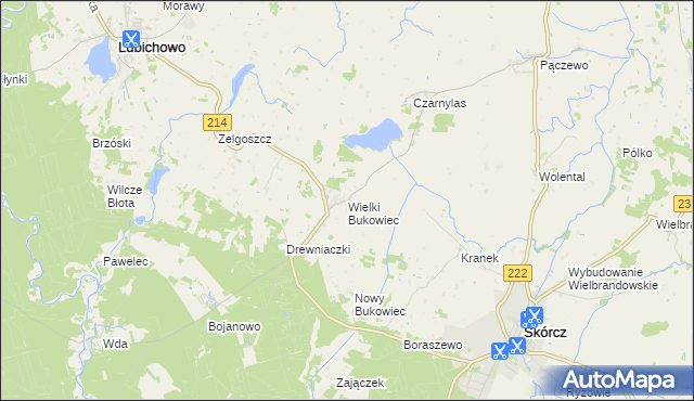 mapa Wielki Bukowiec, Wielki Bukowiec na mapie Targeo