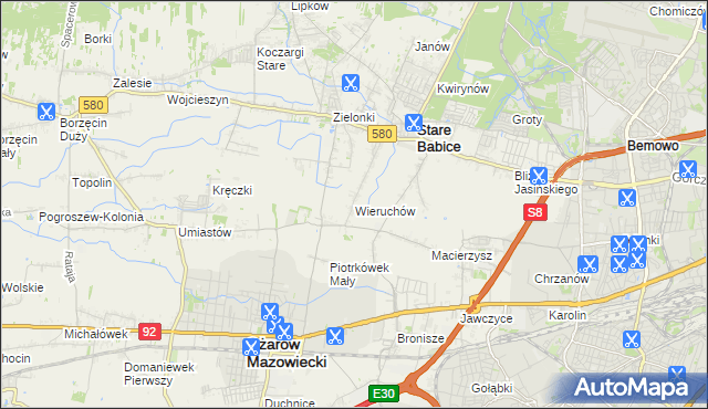 mapa Wieruchów, Wieruchów na mapie Targeo