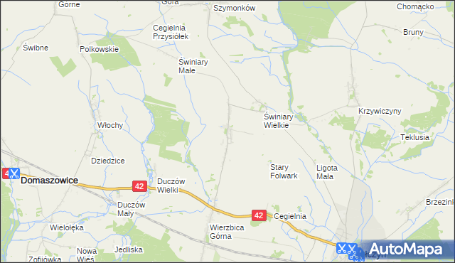 mapa Wierzbica Dolna gmina Wołczyn, Wierzbica Dolna gmina Wołczyn na mapie Targeo