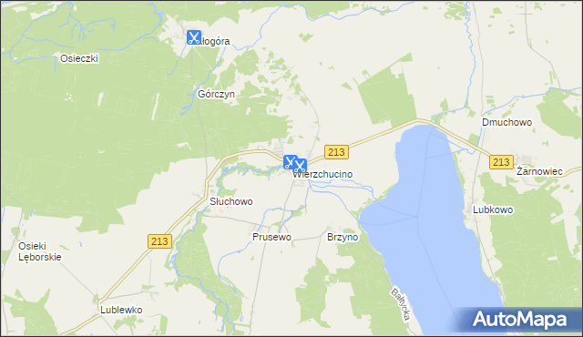 mapa Wierzchucino, Wierzchucino na mapie Targeo