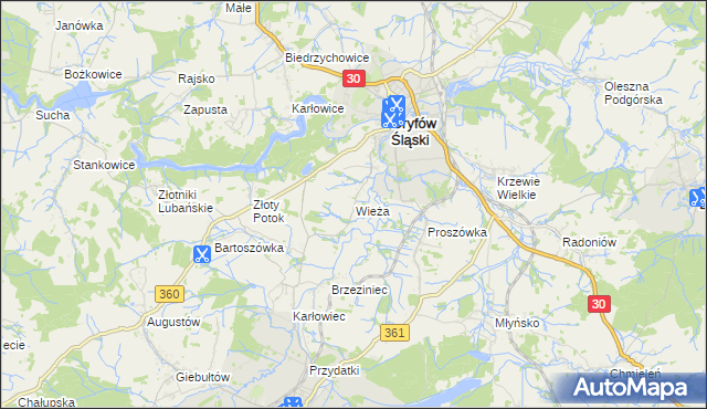 mapa Wieża, Wieża na mapie Targeo