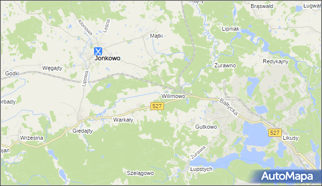 mapa Wilimowo, Wilimowo na mapie Targeo