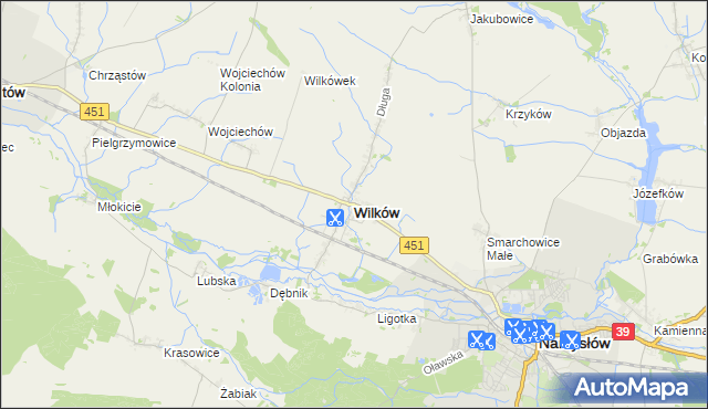 mapa Wilków powiat namysłowski, Wilków powiat namysłowski na mapie Targeo