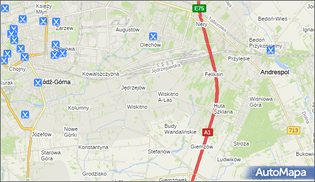 mapa Wiskitno A-Las, Wiskitno A-Las na mapie Targeo