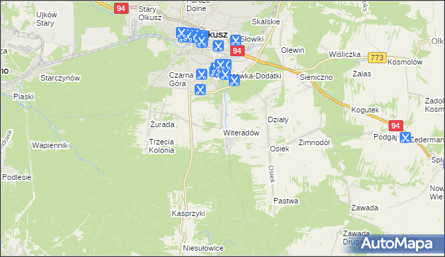 mapa Witeradów, Witeradów na mapie Targeo