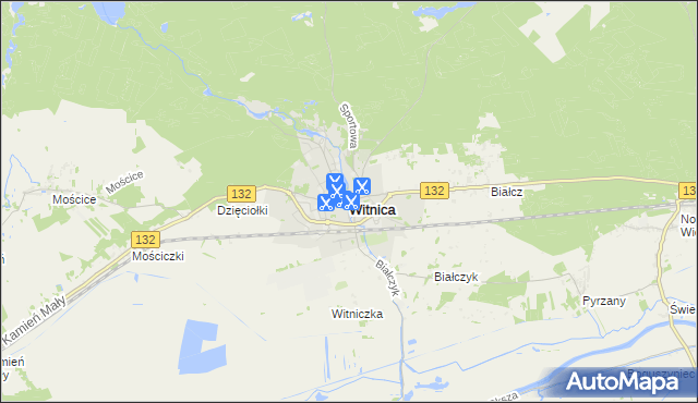 mapa Witnica powiat gorzowski, Witnica powiat gorzowski na mapie Targeo