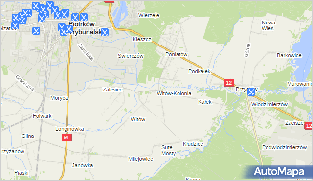 mapa Witów-Kolonia, Witów-Kolonia na mapie Targeo