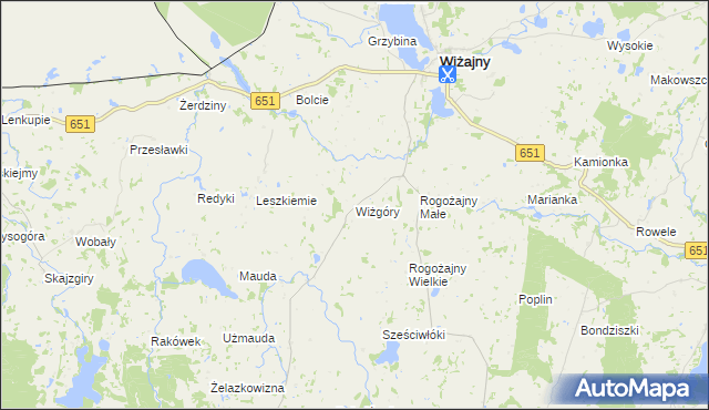 mapa Wiżgóry, Wiżgóry na mapie Targeo