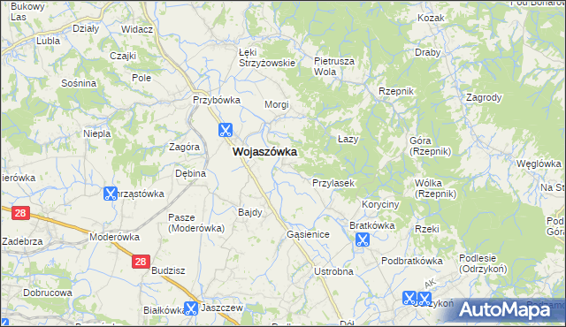 mapa Wojkówka, Wojkówka na mapie Targeo