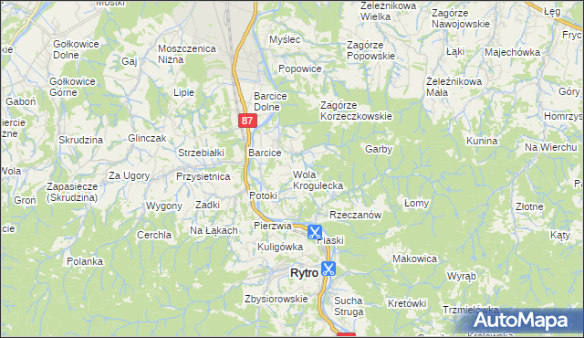 mapa Wola Krogulecka, Wola Krogulecka na mapie Targeo