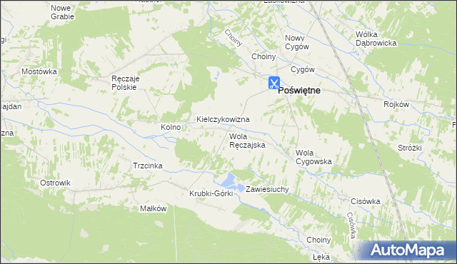 mapa Wola Ręczajska, Wola Ręczajska na mapie Targeo