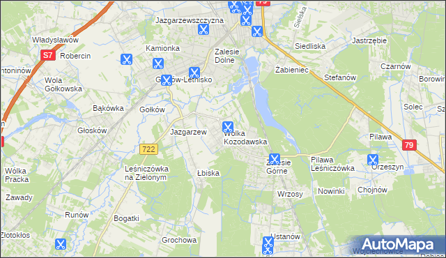 mapa Wólka Kozodawska, Wólka Kozodawska na mapie Targeo