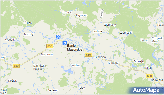 mapa Wróbel gmina Banie Mazurskie, Wróbel gmina Banie Mazurskie na mapie Targeo