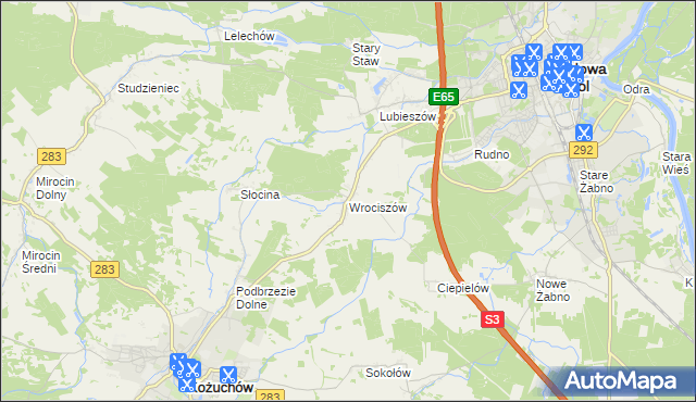 mapa Wrociszów, Wrociszów na mapie Targeo