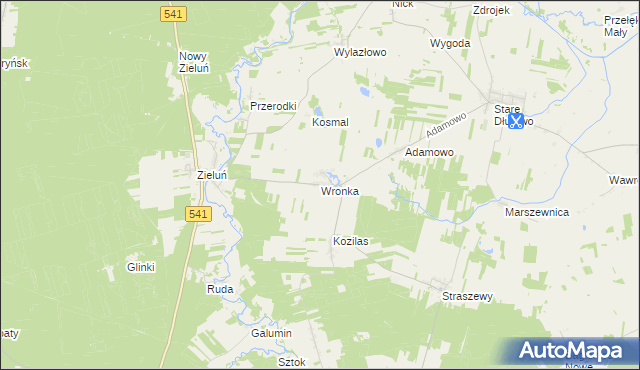 mapa Wronka gmina Lubowidz, Wronka gmina Lubowidz na mapie Targeo
