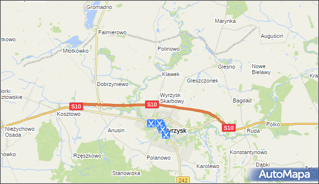 mapa Wyrzysk Skarbowy, Wyrzysk Skarbowy na mapie Targeo