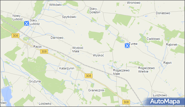 mapa Wyskoć, Wyskoć na mapie Targeo