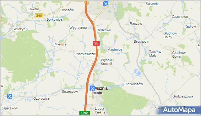 mapa Wysoki Kościół, Wysoki Kościół na mapie Targeo