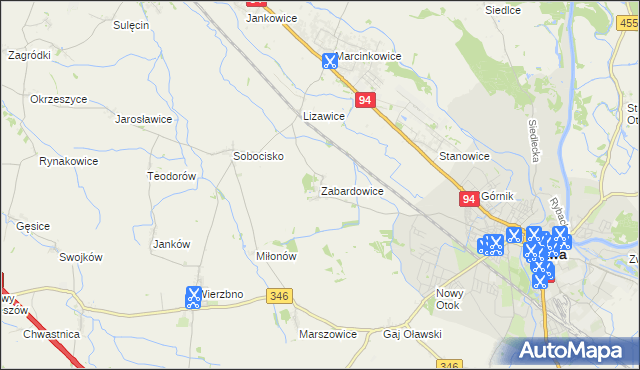 mapa Zabardowice, Zabardowice na mapie Targeo