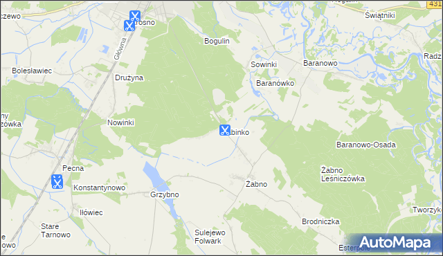 mapa Żabinko, Żabinko na mapie Targeo