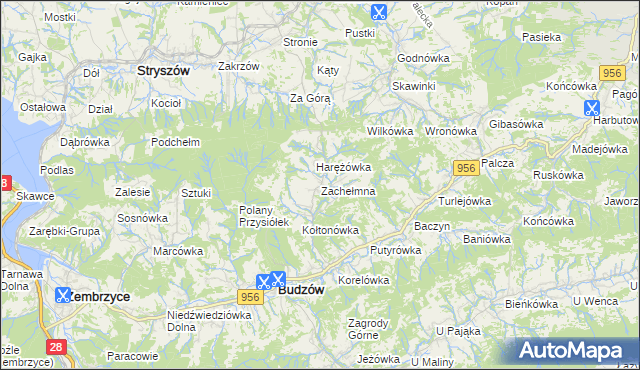 mapa Zachełmna, Zachełmna na mapie Targeo