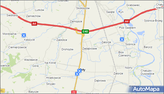 mapa Zadąbrowie gmina Orły, Zadąbrowie gmina Orły na mapie Targeo
