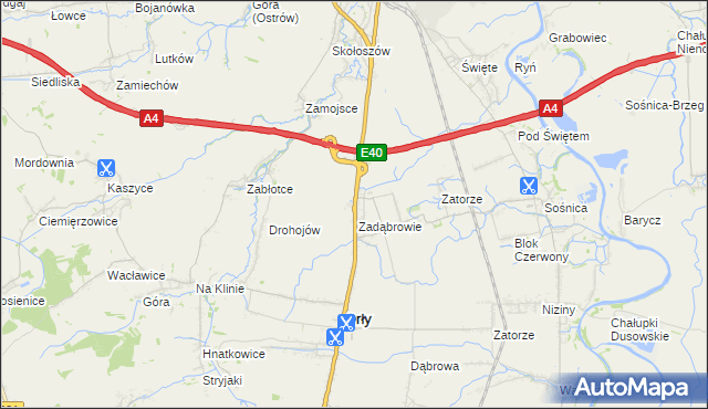 mapa Zadąbrowie gmina Radymno, Zadąbrowie gmina Radymno na mapie Targeo