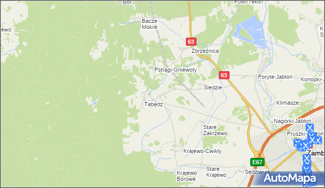 mapa Zagroby-Zakrzewo, Zagroby-Zakrzewo na mapie Targeo