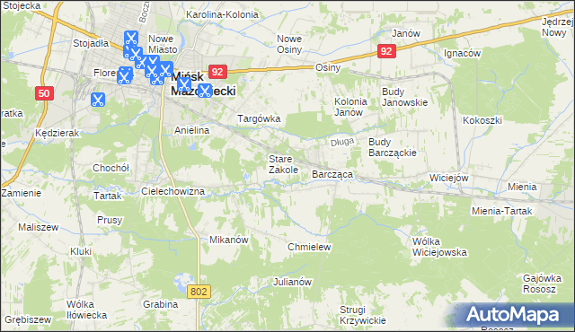 mapa Zakole-Wiktorowo, Zakole-Wiktorowo na mapie Targeo