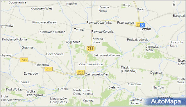 mapa Zakrzówek-Kolonia, Zakrzówek-Kolonia na mapie Targeo