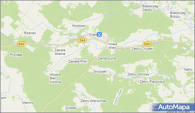 mapa Zambrzycha, Zambrzycha na mapie Targeo