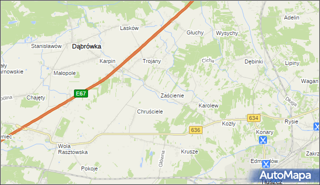 mapa Zaścienie, Zaścienie na mapie Targeo