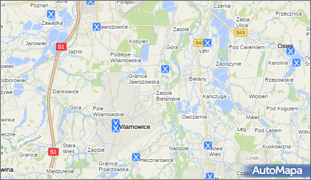 mapa Zasole Bielańskie, Zasole Bielańskie na mapie Targeo