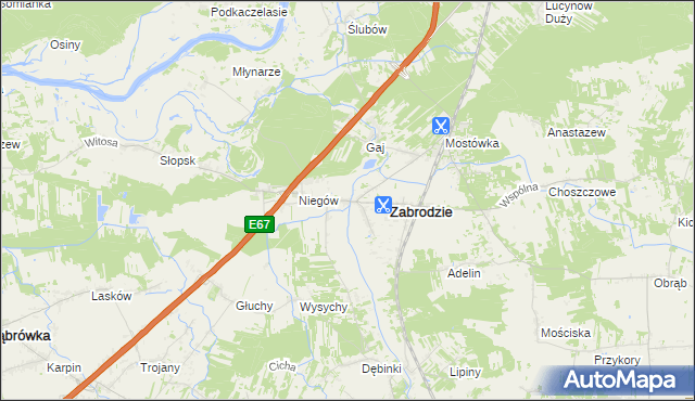 mapa Zazdrość gmina Zabrodzie, Zazdrość gmina Zabrodzie na mapie Targeo