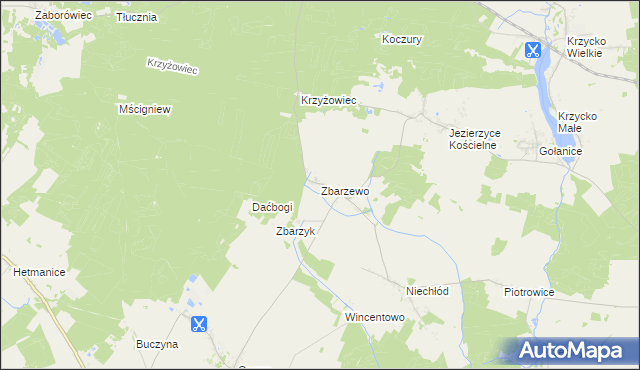 mapa Zbarzewo, Zbarzewo na mapie Targeo