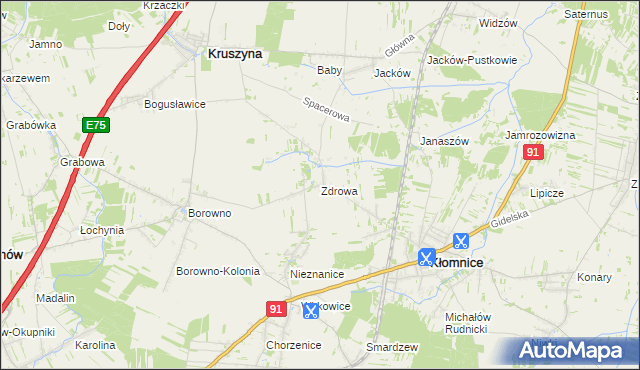 mapa Zdrowa, Zdrowa na mapie Targeo