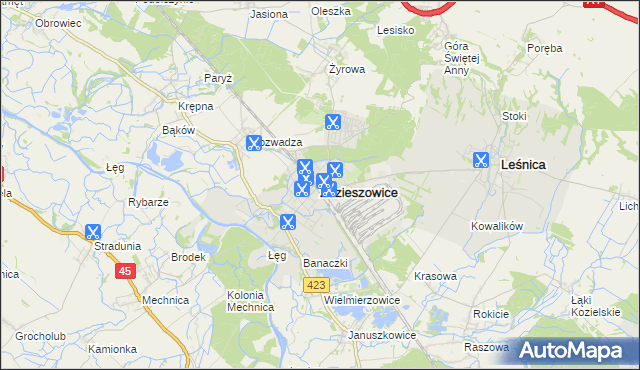 mapa Zdzieszowice, Zdzieszowice na mapie Targeo